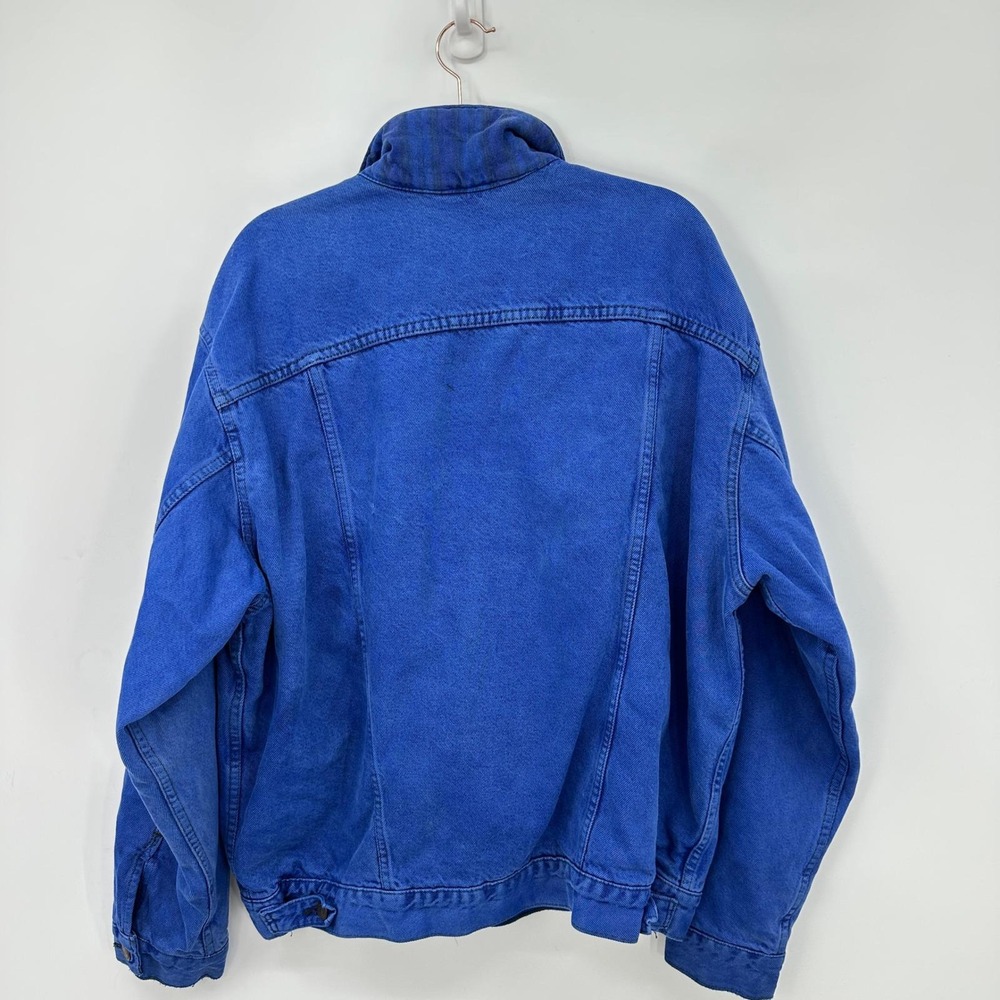 Vintage Levi's Blanket‎ Lined Denim Jacket Cobalt Blue Overdye 90s L Steetwear - Picture 2 of 8